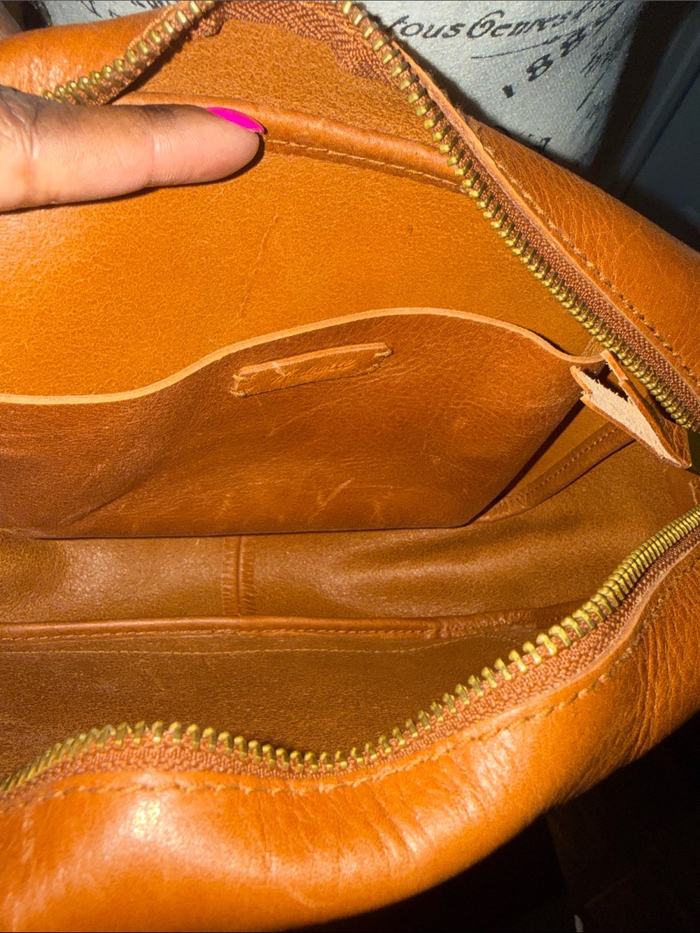 Madewell Leather Crossbody Camera Bag in Cognac with Adjustable Cream Strap - Picture 8 of 8